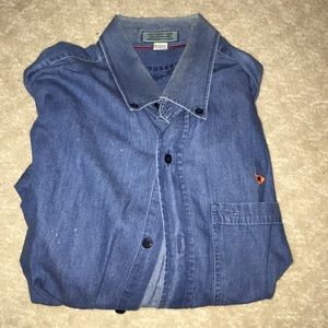Denim blue button down shirt by Cutter&Buck